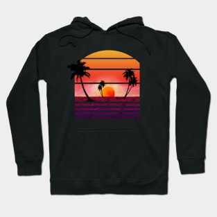 Aesthetic Sunset With Palm Trees Hoodie